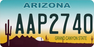 AZ license plate AAP2740