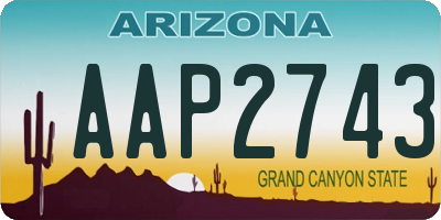 AZ license plate AAP2743