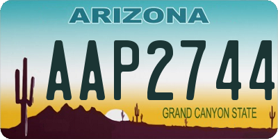 AZ license plate AAP2744