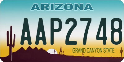 AZ license plate AAP2748