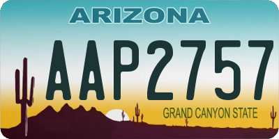 AZ license plate AAP2757
