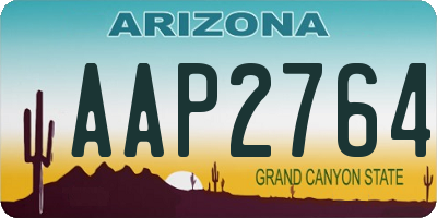 AZ license plate AAP2764