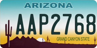 AZ license plate AAP2768