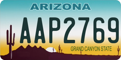 AZ license plate AAP2769