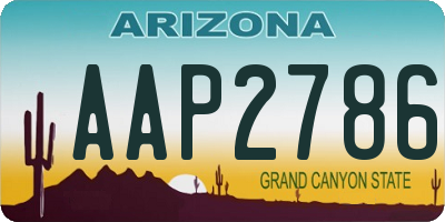 AZ license plate AAP2786