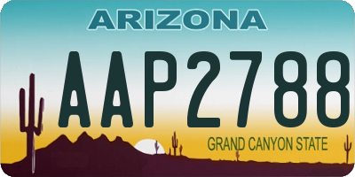 AZ license plate AAP2788