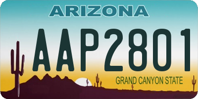 AZ license plate AAP2801