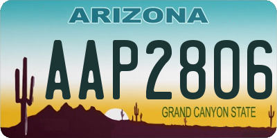 AZ license plate AAP2806