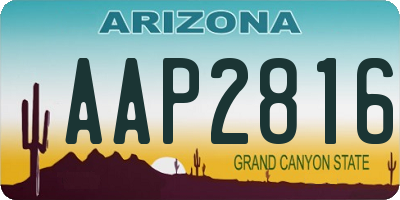 AZ license plate AAP2816