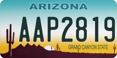 AZ license plate AAP2819