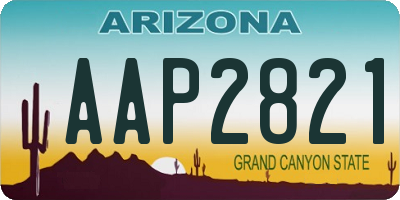 AZ license plate AAP2821