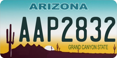 AZ license plate AAP2832