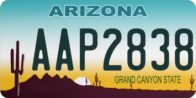 AZ license plate AAP2838