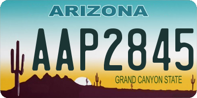AZ license plate AAP2845