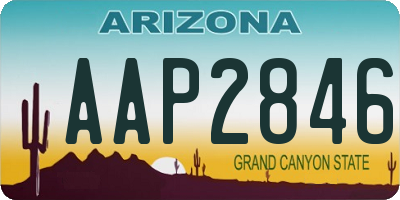AZ license plate AAP2846
