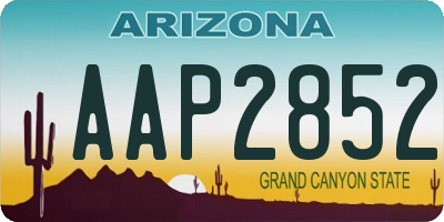 AZ license plate AAP2852