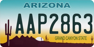 AZ license plate AAP2863