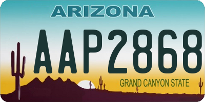 AZ license plate AAP2868