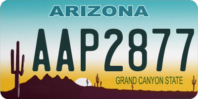AZ license plate AAP2877