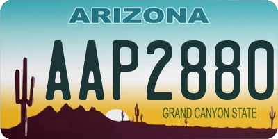 AZ license plate AAP2880