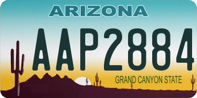AZ license plate AAP2884