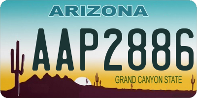 AZ license plate AAP2886