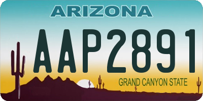 AZ license plate AAP2891