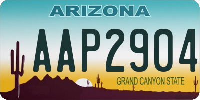AZ license plate AAP2904