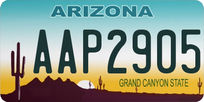 AZ license plate AAP2905