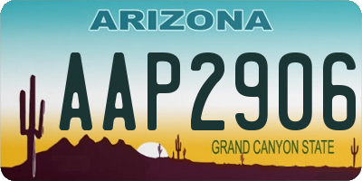 AZ license plate AAP2906