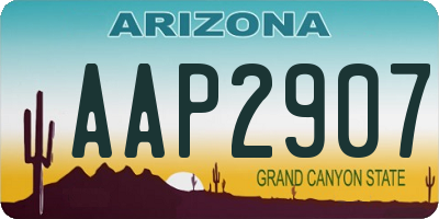 AZ license plate AAP2907