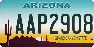 AZ license plate AAP2908