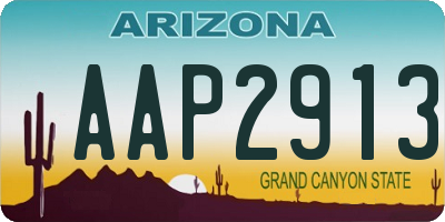 AZ license plate AAP2913
