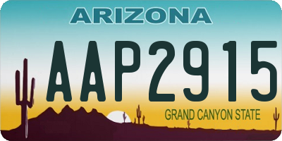 AZ license plate AAP2915