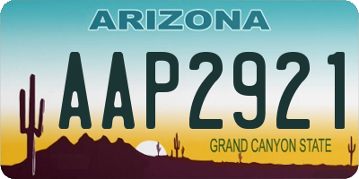 AZ license plate AAP2921