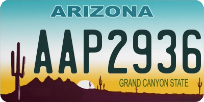 AZ license plate AAP2936