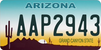 AZ license plate AAP2943