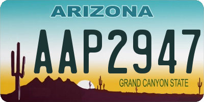 AZ license plate AAP2947
