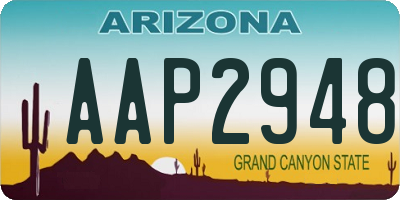 AZ license plate AAP2948