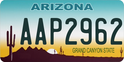 AZ license plate AAP2962