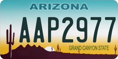 AZ license plate AAP2977