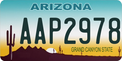 AZ license plate AAP2978