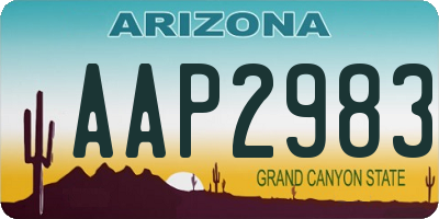 AZ license plate AAP2983