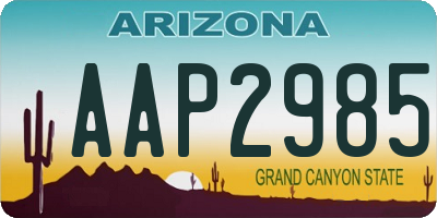 AZ license plate AAP2985
