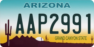 AZ license plate AAP2991