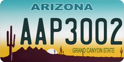 AZ license plate AAP3002