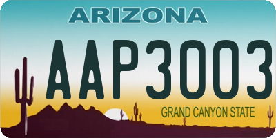 AZ license plate AAP3003