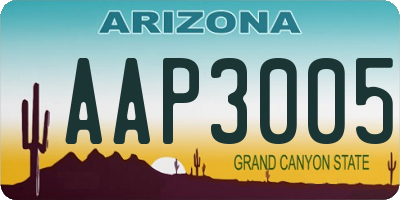 AZ license plate AAP3005