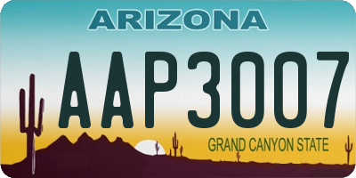 AZ license plate AAP3007