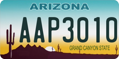 AZ license plate AAP3010